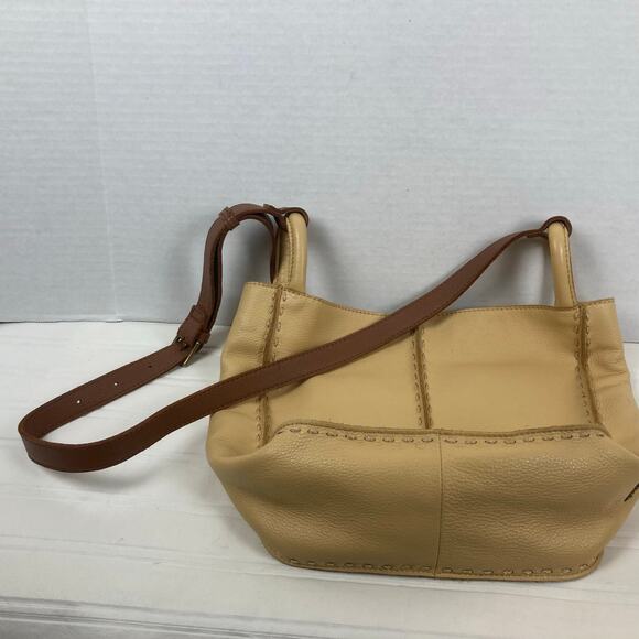 The Sak Los Feliz Crossbody Leather Bag Butter Yellow Buttercup Slouch Hobo Flaw - Picture 7 of 16
